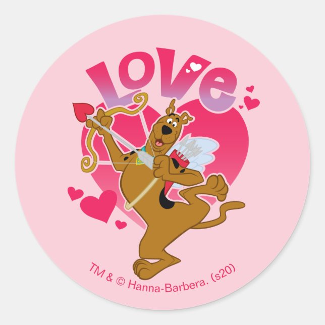 Sticker Rond Scooby-Doo Cupid - Amour (Devant)