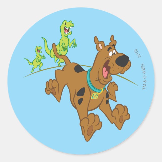 Sticker Rond Scooby-Doo Dinosaur Escape (Devant)