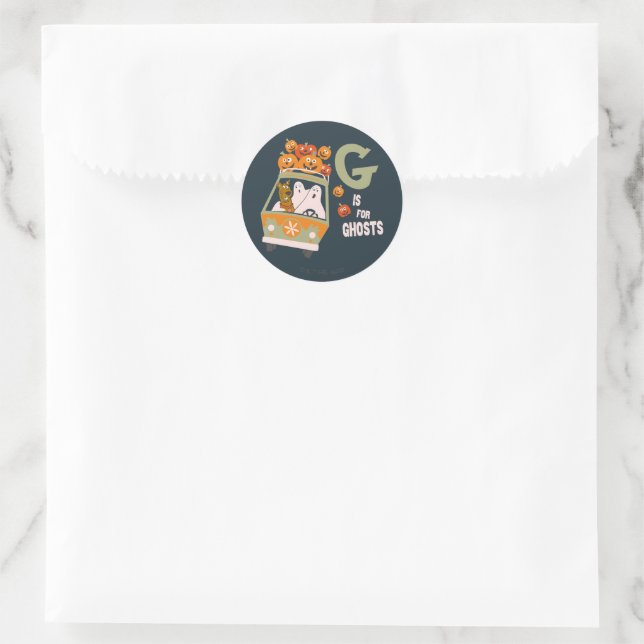 Sticker Rond Scooby-Doo | G est pour Ghosts (Sac)