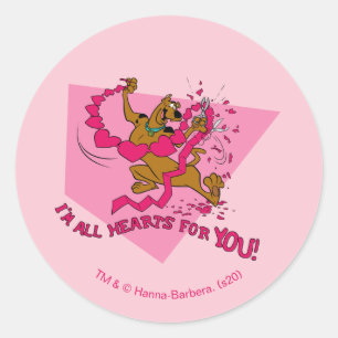 Sticker Rond Scooby-Doo - Je suis tout coeur pour vous