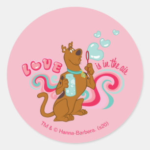 Sticker Rond Scooby-Doo - L'Amour Est Dans L'Air