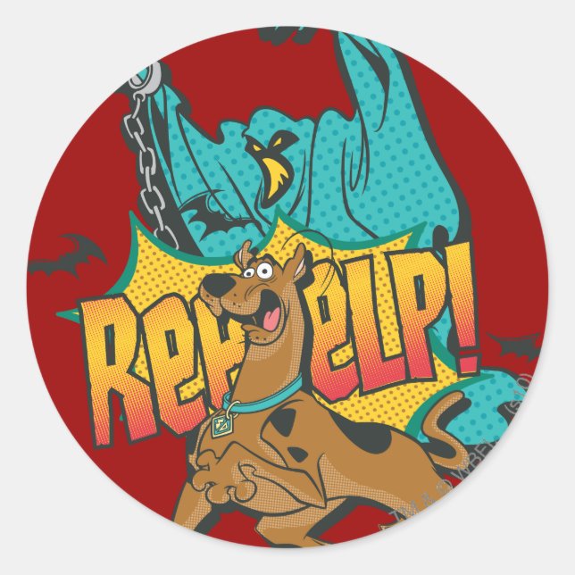 Sticker Rond Scooby Doo "Reeeelp !" (Devant)