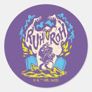 Sticker Rond Scooby-Doo   Ruh Roh Scooby & Shaggy