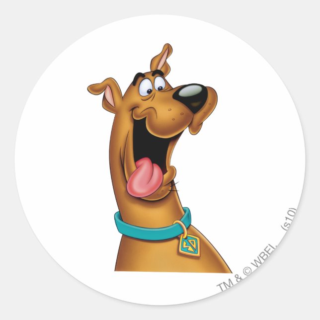 Sticker Rond Scooby Doo Visage Excité (Devant)