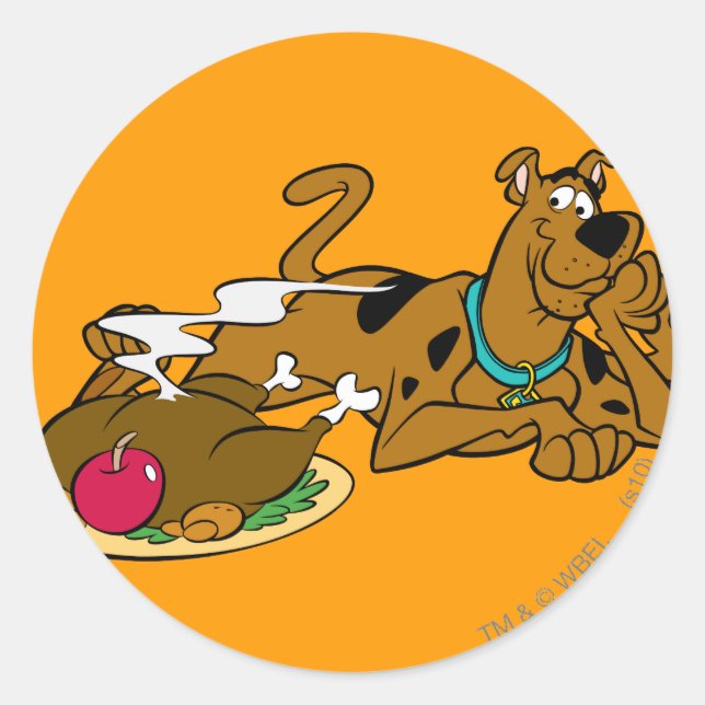 Sticker Rond Scooby Thanksgiving 06 (Devant)
