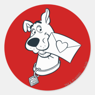 Sticker Rond Scooby Valentine's Day