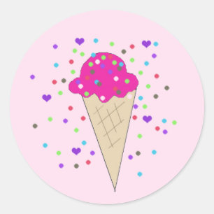 Sticker Rond Scoop of Confetti Ice Cream