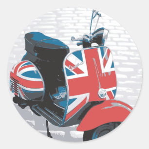 Sticker Rond Scooter classique Mod