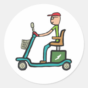Sticker Rond Scooter de mobilité