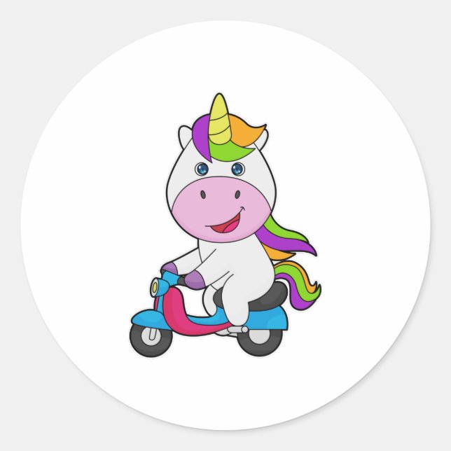Sticker Rond Scooter Unicorn (Devant)