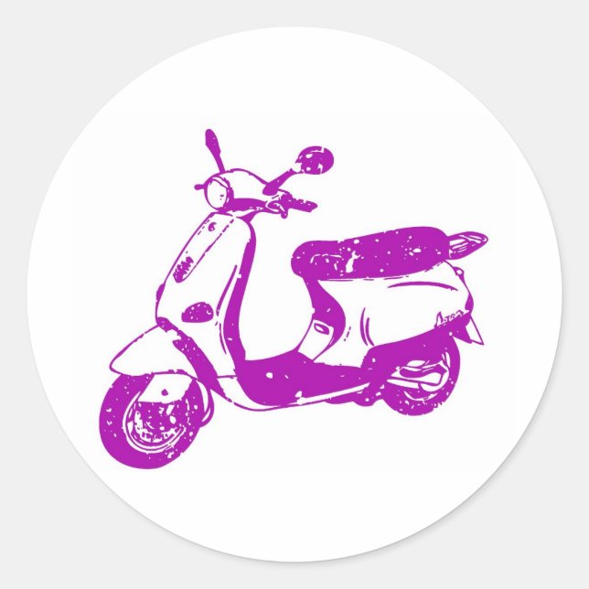 Sticker Rond Scooter violet (Devant)
