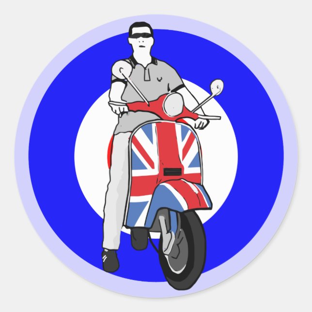 Sticker Rond Scooterboy sur uj scooter (Devant)