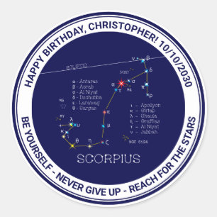 Sticker Rond Scorpie Constellation Zodiaque