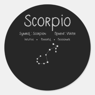 Sticker Rond Scorpio Horoscope Astrologie Étoile Signal Anniver
