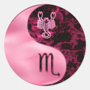 Sticker Rond Scorpio Yin Yang
