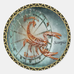 Sticker Rond Scorpio Zodiac Astrologie design