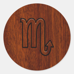 Sticker Rond Scorpio Zodiac Connexion Mahogany Style Brown