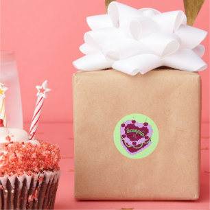 Sticker Rond Scorpio Zodiac Pastel Coeur Gâteau d'anniversaire