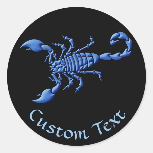 Sticker Rond Scorpion bleu (Devant)
