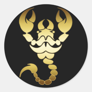 STICKER ROND SCORPION D'OR