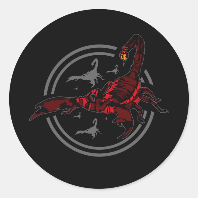 Sticker Rond Scorpion rouge (Devant)