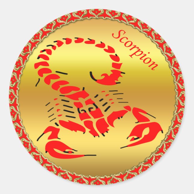 Sticker Rond Scorpion venimeux rouge insecte très venimeux (Devant)