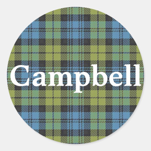 Sticker Rond Scottish Campbell Family Tartan Plaid (Devant)