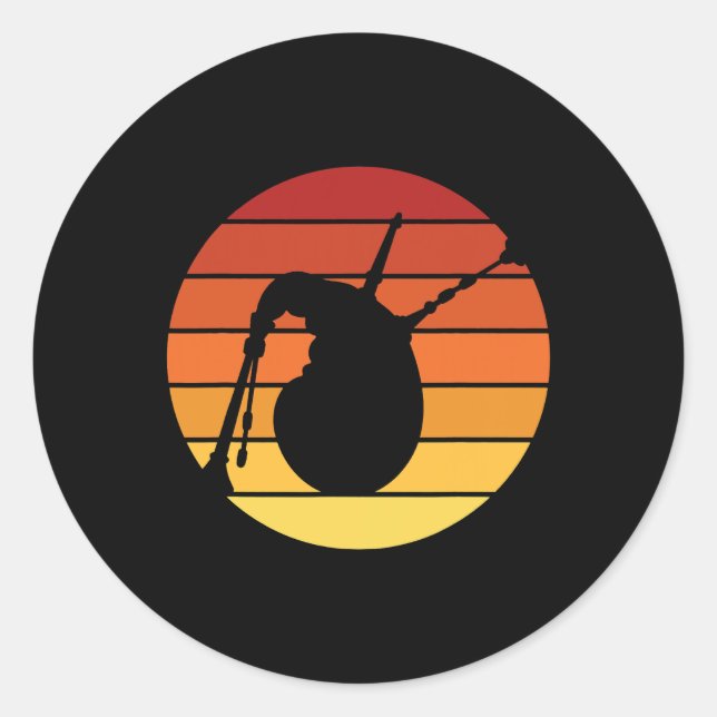 Sticker Rond Scottish Highland corpipe music scotland kilt desi (Devant)