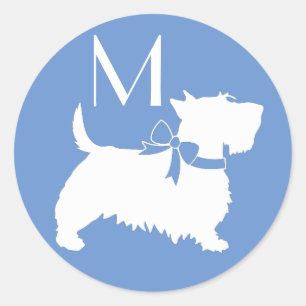Sticker Rond Scottish Terrier Scotty Chien écossais Chien Chien