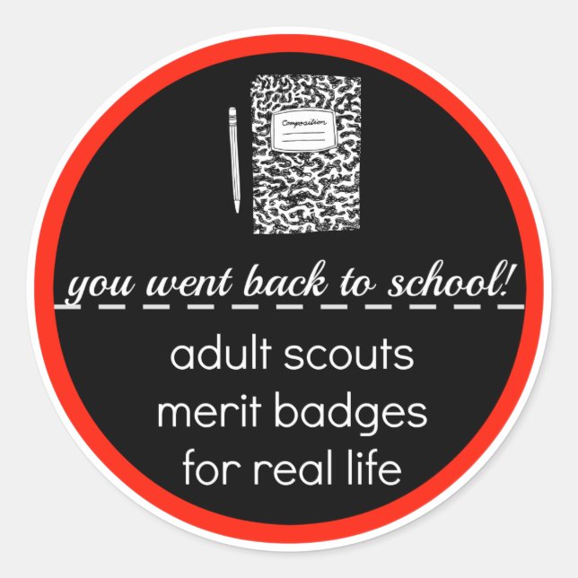 Sticker Rond Scouts adultes : Badges de mérite pour la vraie vi (Devant)