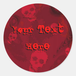 Sticker Rond Scrânes rouge 'Votre texte'
