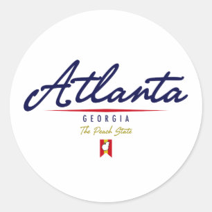 Sticker Rond Script Atlanta