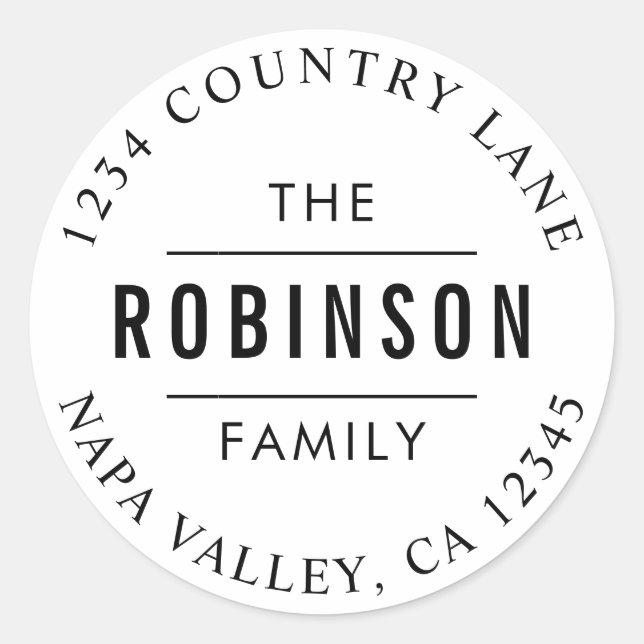 Sticker Rond Script circulaire | Créez votre propre adresse de  (Devant)