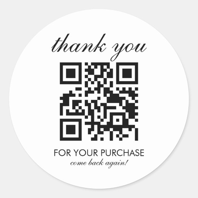 Sticker Rond Script de code QR pour les rendez-vous d'un salon  (Devant)