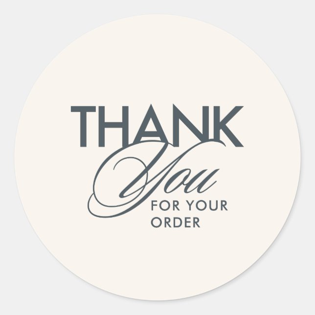 Sticker Rond Script de remerciement simple client  (Devant)