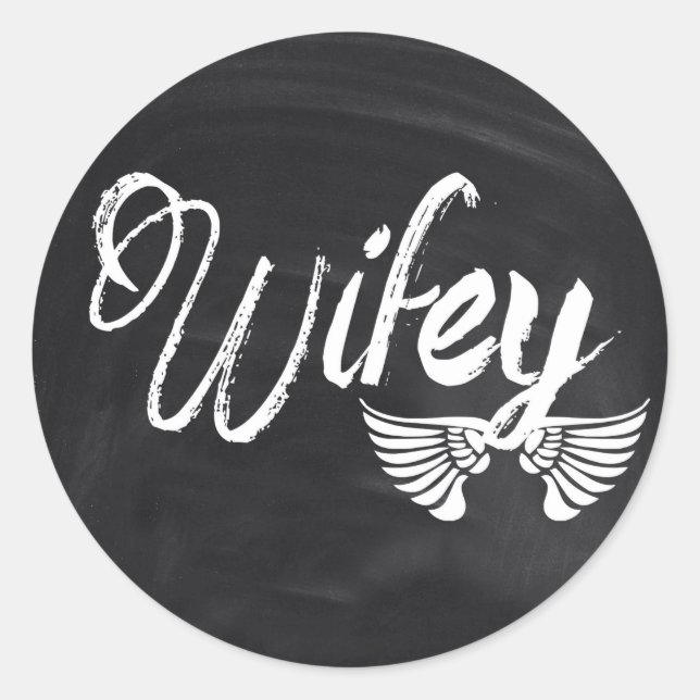 Sticker Rond script de tableau moderne lune de miel wifey (Devant)