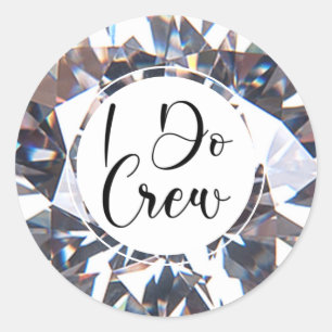 Sticker Rond Script diamant moderne I DO CREW