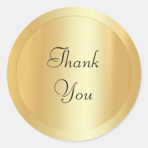 Sticker Rond Script manuscrit Elégant Faux Or Moderne tendance