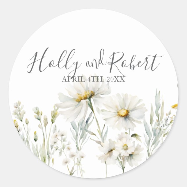Sticker Rond Script Mariage de marguerite (Devant)