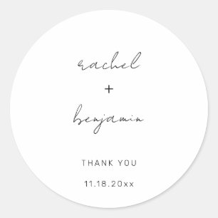 Sticker Rond Script Mariage minimaliste Typographie simple mode