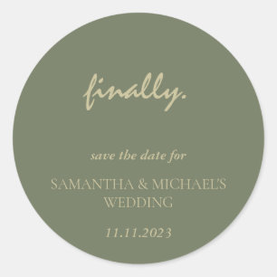 Sticker Rond Script minimal d'or de nettoyage de la taille fina