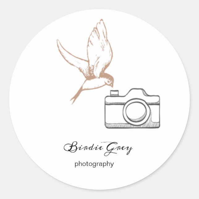 Sticker Rond Script Modern Photography Carte de visite (Devant)