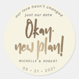 Sticker Rond script moderne minimaliste modifier la date
