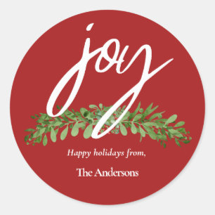 Sticker Rond Script moderne Noël rouge