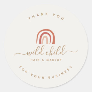 Sticker Rond Script moderne simple Abstrait Rainbow tendance