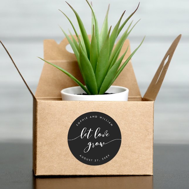 Sticker Rond Script Relax Laisser l'amour grandir Mariage de co (Créateur téléchargé)