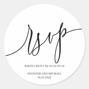Sticker Rond Script Signature élégante RSVP