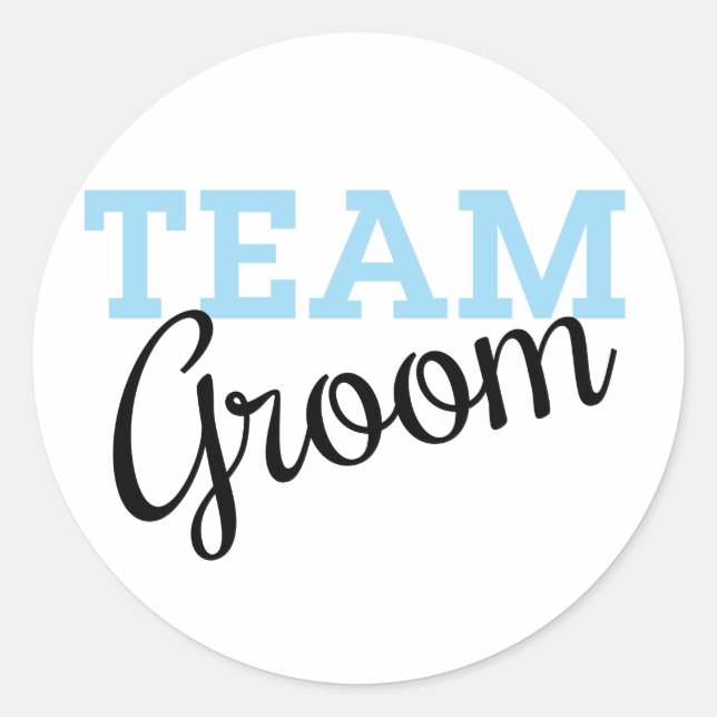 Sticker Rond Script Team Groom (Devant)
