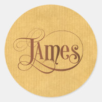 Script Tourbillonnant personnalisé papier Kraft Br