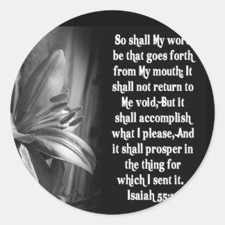STICKER ROND SCRIPTURE BIBLE ISAIAH 55:11
